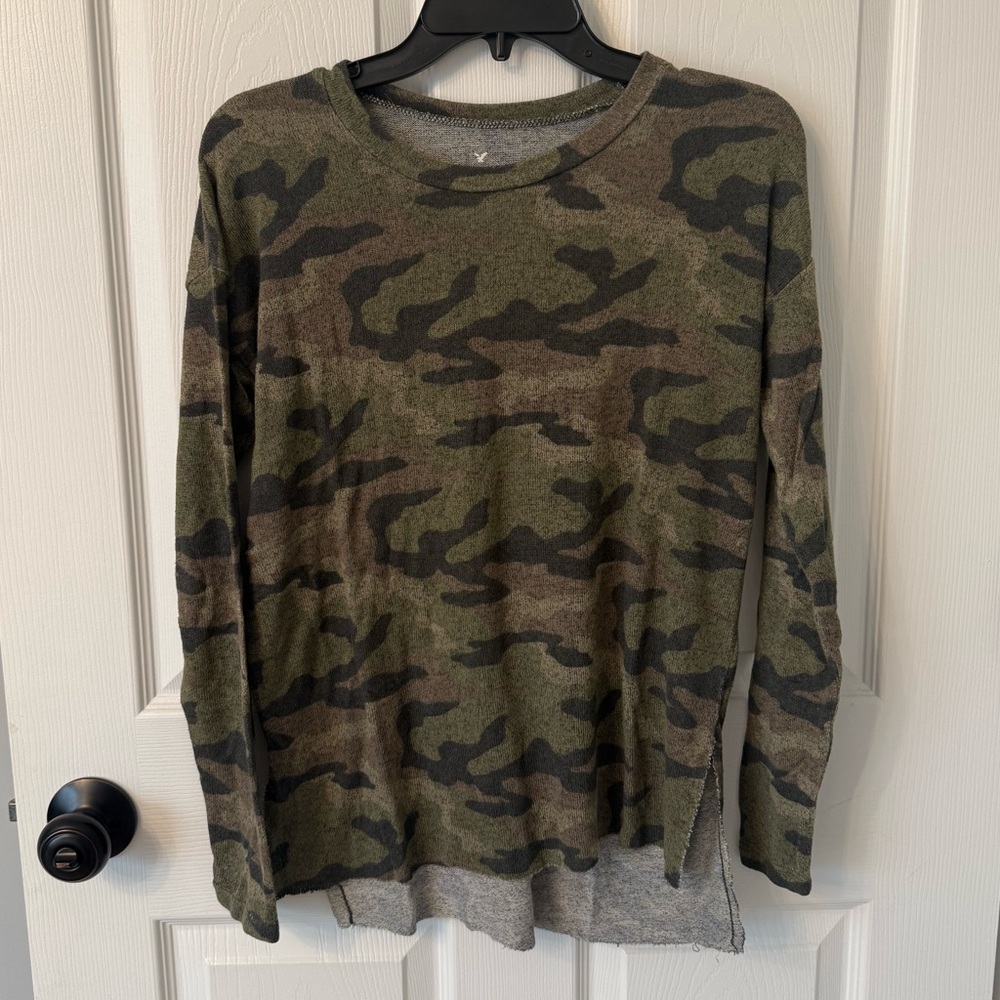 Camouflage Long Sleeve Sweater - Picture 1 of 8